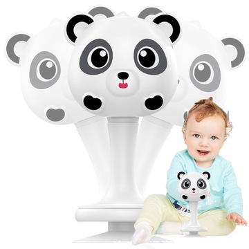 GRZECHOTKA Z PRZYSSAWKĄ MUZYCZNA DLA NIEMOWLĄT 0m+ DZIECI - PANDA
