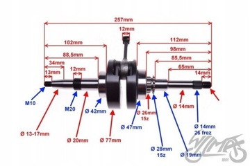 КОЛЕНВАЛ ДЛЯ SYM ORBIT 50 4T ТАЙВАНЬ