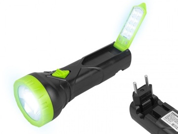 MOCNA LATARKA AKUMULATOROWA 1W+8 SMD LED ŁADOWANA