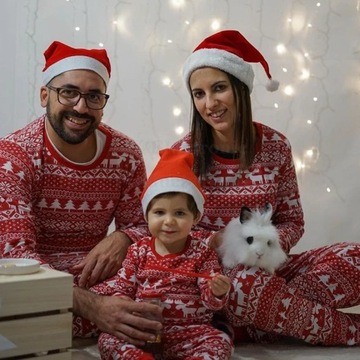 PIŻAMA Rodzinna piżama bożonarodzeniowa zestaw 2024 nowy swobodny miękki