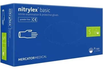 RĘKAWICE rękawiczki Nitrylex Basic Blue Niebieskie Bezpudrowe S 100 sztuk