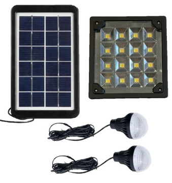 BIWAKOWY ZESTAW LAMPA SOLARNA Z DWOMA ŻARÓWKAMI