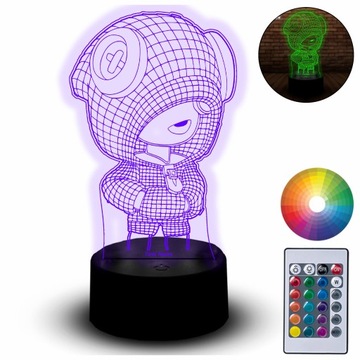 Lampka Nocna LED Statuetka RGB 3D Grawer Brawl Stars Colt El Primo Leon