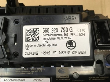 PŘÍSTROJOVÁ DESKA BUDÍKY SKODA KAROQ 2022 565920790G