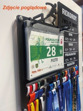 Wieszak na medale i numery startowe REKORDY BIEGOWE RUN twoje imię 340.1