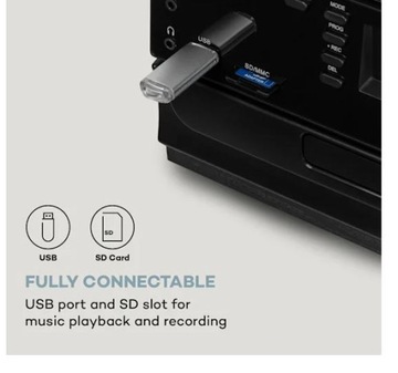 СТЕРЕОНАСТРОЙКА DAB+/FM BT ВИНИЛОВЫЕ ПЛАСТИНКИ CD КАССЕТА USB-ПЛЕЕР ПОВОРОТНИК