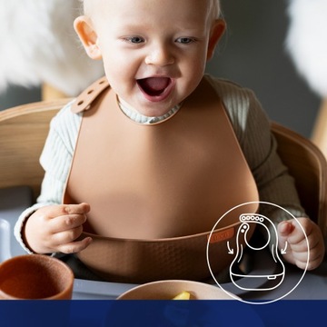 Силиконовый нагрудник LOVI Granola с карманом.