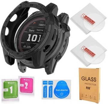 Zestaw Ochronny 2X Szkło Hartowane + Etui do Garmin Fenix 7X/ 7X Pro /Solar
