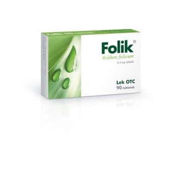 FOLIK 0,4 mg - 90 tabletek Lek z kwasem foliowym