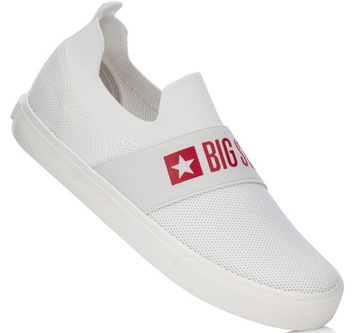 BIG STAR DAMSKIE TRAMPKI WSUWANE BIAŁE 37