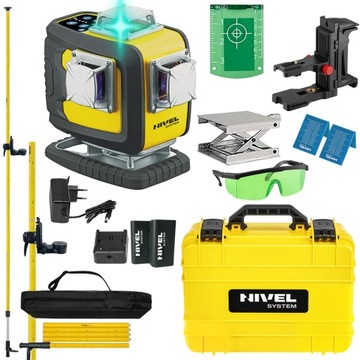 LASER NIEBIESKI 4X360 NIVEL SYSTEM CL4D-B + TYCZKA