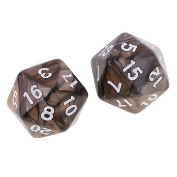 20-ścienna kostka D20 wielościenna kostka do gier planszowych DND Game Coffee Grey