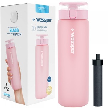 Szklana Butelka Filtrująca Wessper ActiveMax Clarti 0,7l + 1x Filtr wody