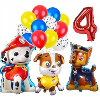BALONY ZESTAW na urodziny 4 LATKA PAW PSI PATROL