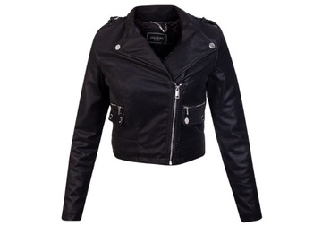 GUESS CZARNA LOGOWANA KURTKA BIKER (M)