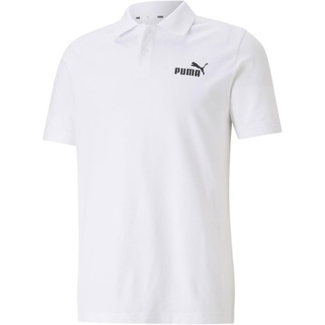 Puma koszulka męska biała polo z kołnierzykiem małe logo 586674 02 r. L