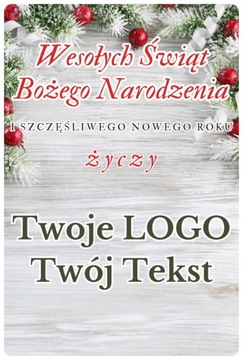 Etykiety samoprzylepne z LOGO Firmy Wesołych Świąt Życzenia Świąteczne 100