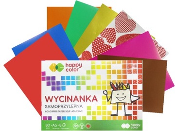 Blok wycinanka samoprzylep A5 kolorowy Happy color