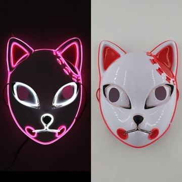Świecące na imprezę maska Cosplay japońskie Anime