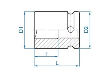 УДАРНАЯ НАСАДКА 3/4 дюйма, длина 21 мм, 53 мм, 4-угловая King Tony