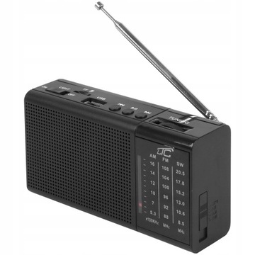 MOCNE RADIO FM AM PRZENOŚNE AUX AKUMULATOR LATARKA
