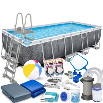 BASEN OGRODOWY STELAŻOWY 488x244x122 BESTWAY 18w1