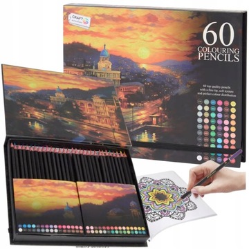 KREDKI PROFESJONALNE OŁÓWKOWE ZESTAW 60 PROFESJONALNYCH KREDEK OŁÓWKOWYCH