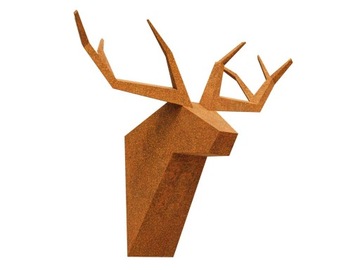 Poroże Jeleń Ostry - stal Corten 90x70x60