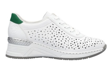 Rieker N43A1-80 37 białe skórzane półbuty sportowe sneakersy