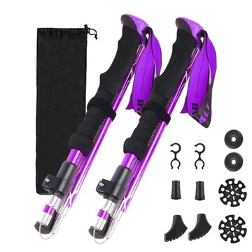 2 sztuk składany laski Ultralight kij do trekkingu piesze wycieczki turyst