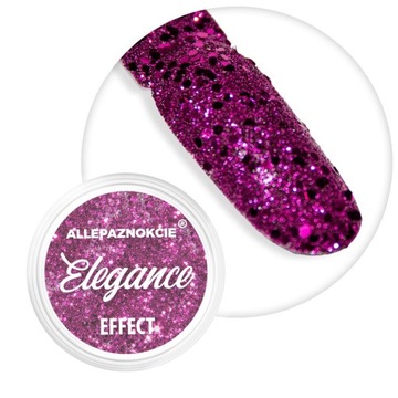 Pyłek do paznokci ELEGANCE Nr 12 fuksja brokat