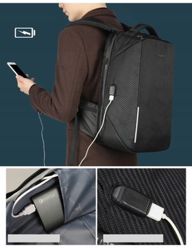 Plecak antykradzieżowy Tigernu na laptopa 15 RFID