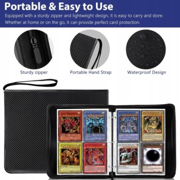 ПАПКА/АЛЬБОМ ДЛЯ КАРТ ПОКЕМОНОВ - 400 КАРТ - ЗАСТЕЖКА С ЗАМКОМ