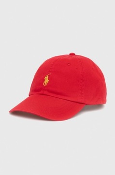 Polo Ralph Lauren czapka z daszkiem bawełniana kolor czerwony gładka 710892