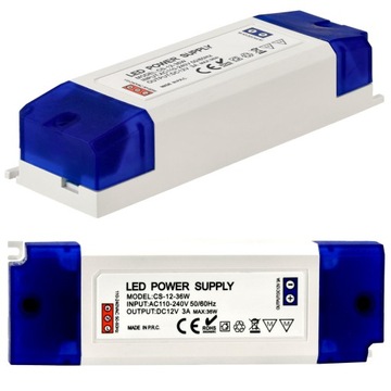 ZASILACZ LED 12V MEBLOWY 3A 36W DO TAŚMA TAŚMY LED Transformator