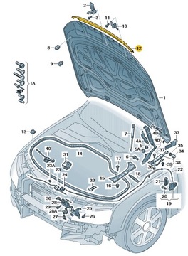USZCZELKA POKRYWY MASKI PRZEDNIEJ ŚRODKOWA AUDI A8 D4 ASO ORYGINAŁ