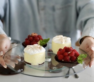 СТЕКЛЯННАЯ ПОВОРОТНАЯ ТАРЕЛКА ДЛЯ ТОРТА ПОВОРОТНАЯ ТАРЕЛКА УКРАШЕНИЯ ДЛЯ ТОРТА 30см