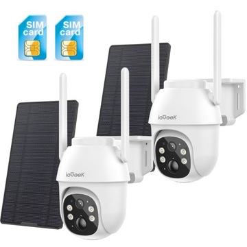 Kamera Solarna Obrotowa GSM 4G LTE SIM 2K 3MP 2szt