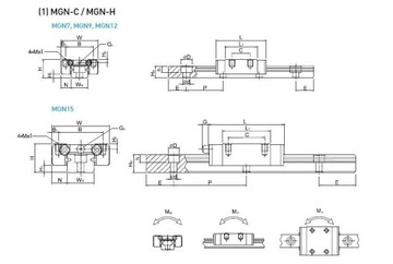 НАПРАВЛЕНИЕ ДЛЯ 3D-ПРИНТЕРА MGN12H, КАРТРИДЖ REPRAP 300 ММ