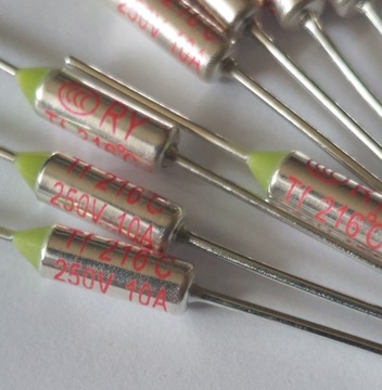 10 x Bezpiecznik TERMICZNY 10A 250V 216 C stopni