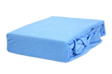 Prześcieradło frotte z gumką 90x200 niebieski KOBI