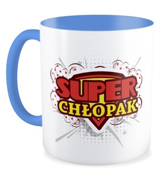 Kubek niebieski prezent DZIEŃ CHŁOPAKA Super Chłopak