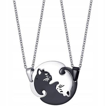 NASZYJNIK PRZYJAŹNI best friends KOTY Yin Yang 2x