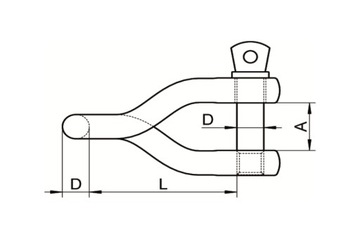 ВИТАЯ ШАКЕЛЬ 4мм ДЛЯ ВЕРЕВОК НЕРЖАВЕЮЩАЯ НЕРЖАВЕЮЩАЯ, КИСЛОСТОЙКАЯ