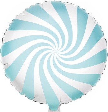 BALON FOLIOWY CUKIEREK SPIRALA LIZAK JASNY NIEBIEBIESKI BŁĘKITNY HEL 35 CM
