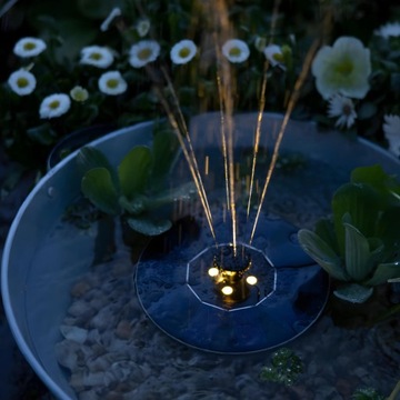 Светодиодный садовый фонтан для пруда на солнечных батареях, круглый, 16 см