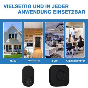 батареи БЕСПРОВОДНОЙ ДВЕРНОЙ ЗВОНОК IP44 Водонепроницаемый 1 передатчик + 2 приемника