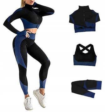 DAMSKI 3-CZĘŚCIOWY DRES FITNESS TRENINGOWY