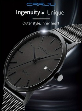 Мужские ультратонкие часы-календарь из нержавеющей стали, простые модные