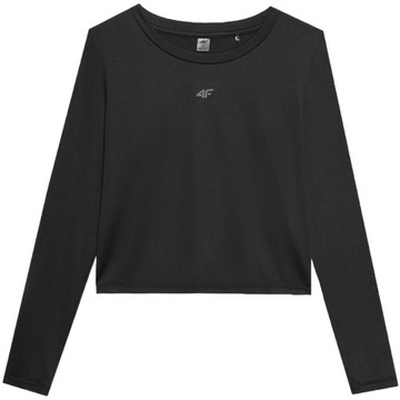 Koszulka damska longsleeve 4F F218 głęboka czerń 4FWSS24TFLOF218 20S XS